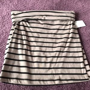 Brown and black striped pencil skirt